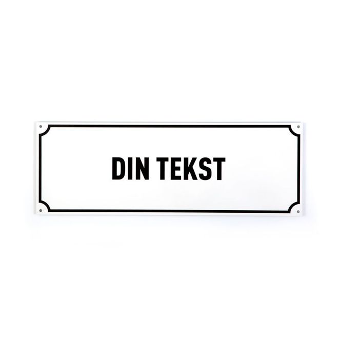 Hovedbilde Gateskilt innsvinget ramme 14x40 cm