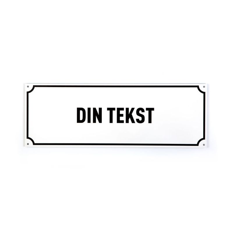 Gateskilt innsvinget ramme 14x40 cm