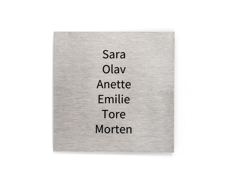 Postkasseskilt -stål     10x10 cm