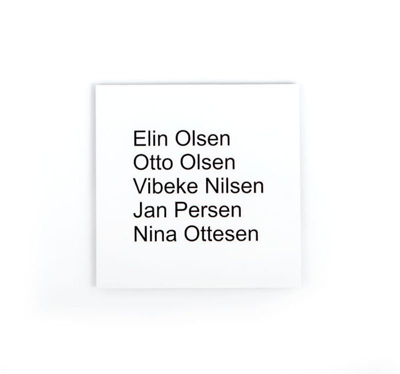 Postkasseskilt -hvitlakkert aluminium               10x10 cm