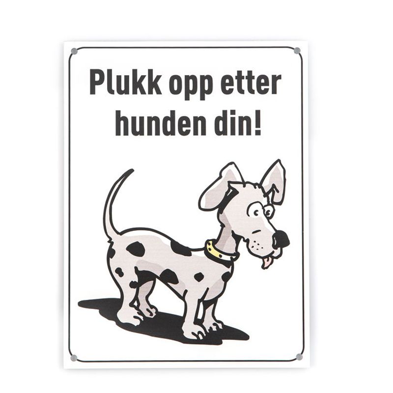 Plukk opp etter hunden 20x15 cm