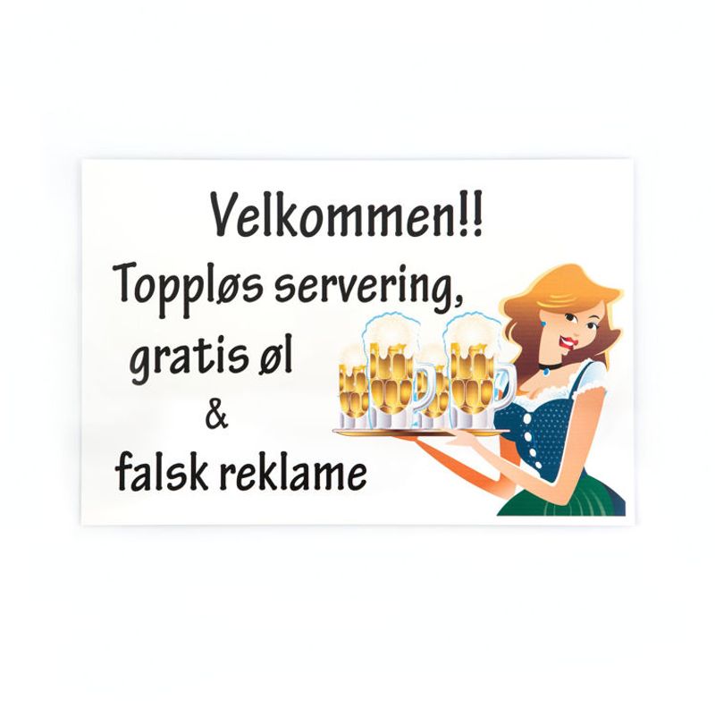 Gratis øl skilt