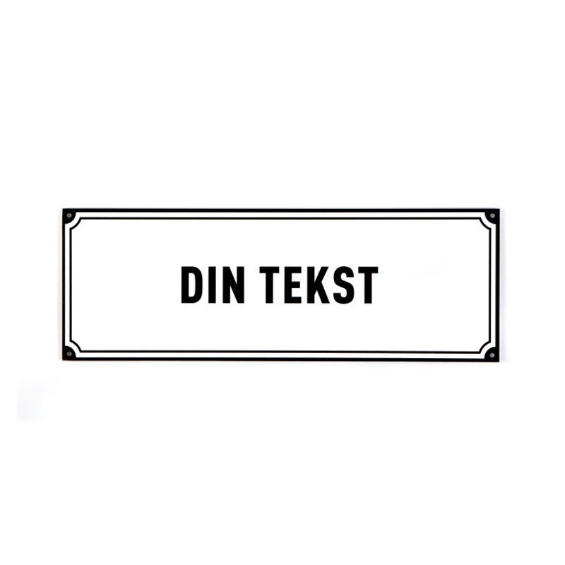 Gateskilt svart 14x40 cm