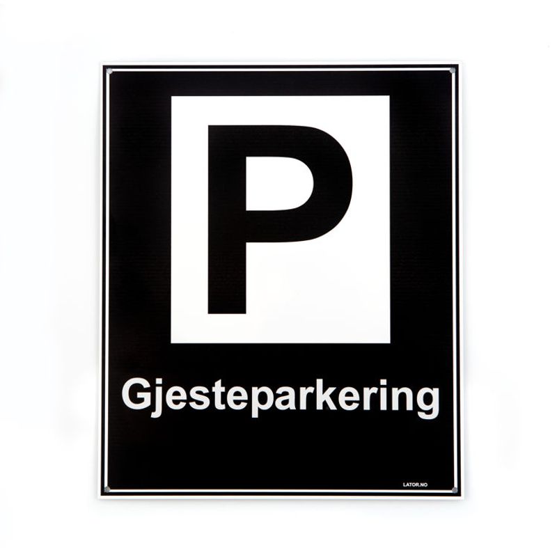 Privatrettslig skilt -Gjesteparkering 25x30 cm