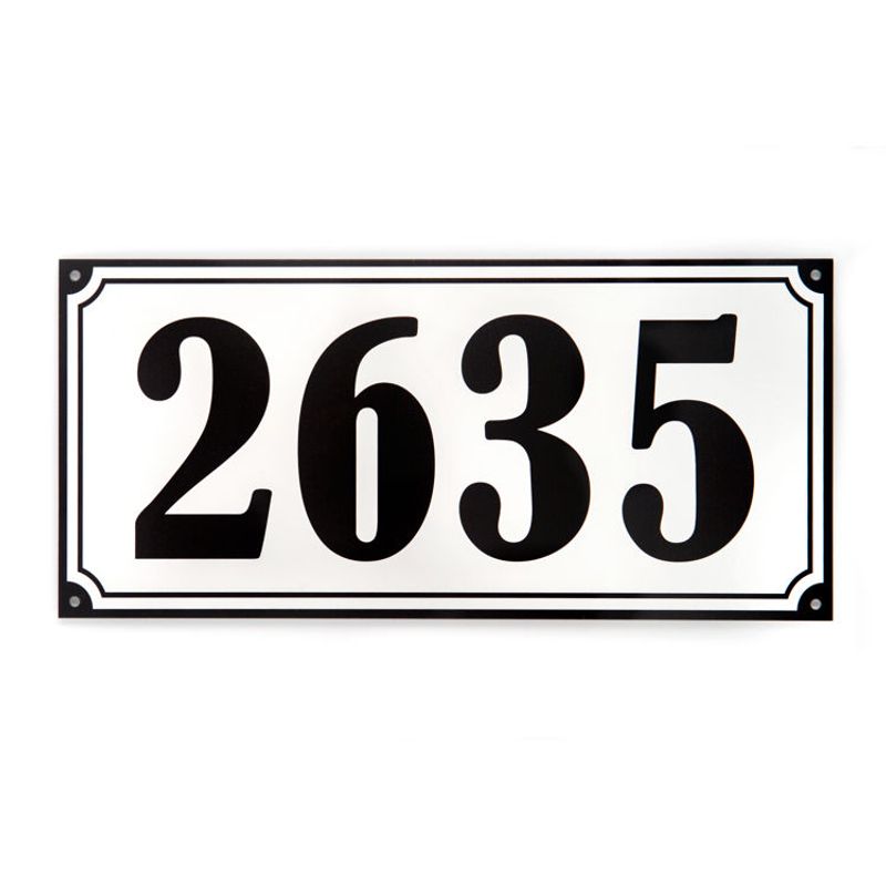 Husnummer sort  14x30 cm.