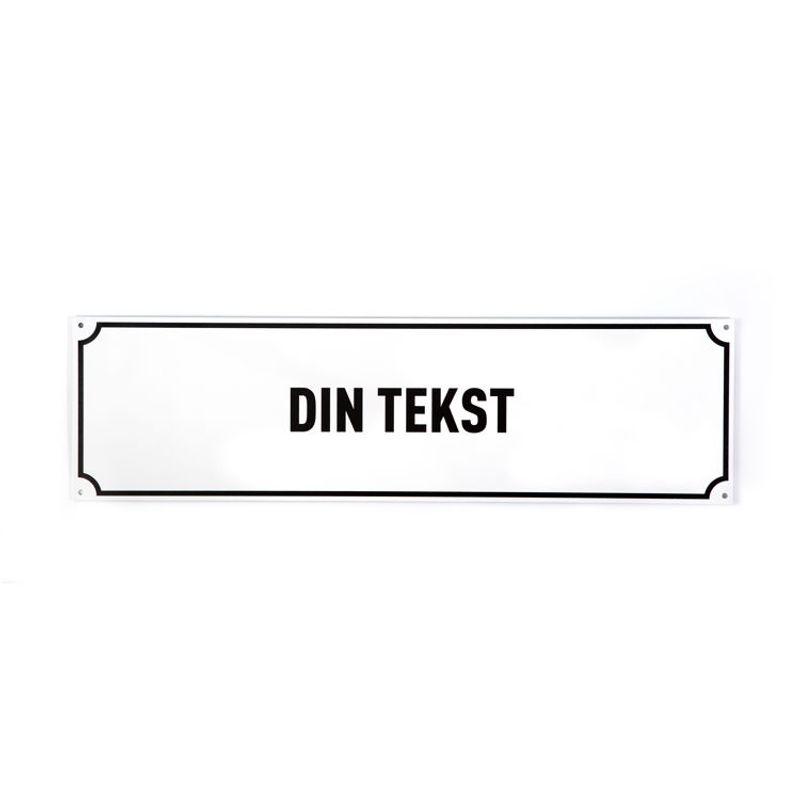 Gateskilt innsvinget ramme 14x50 cm