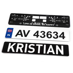 Skiltrammer, ekstraskilt til sykkelstativ, frontruteskilt, utstillingsskilt, nygiftskilt