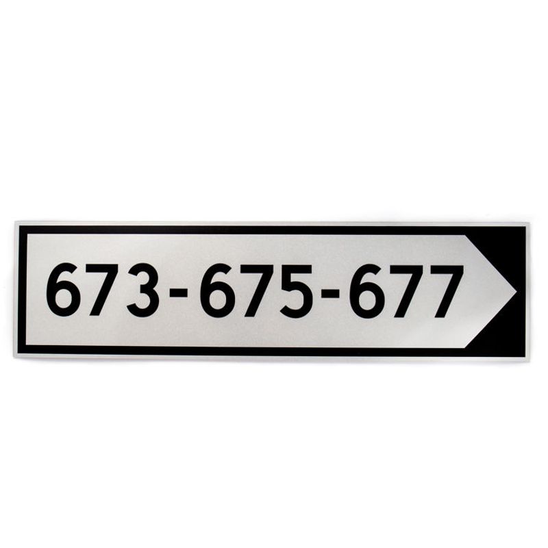 Tilvisningsskilt med veinavn/husnummer -enkeltsidig 16x60 cm
