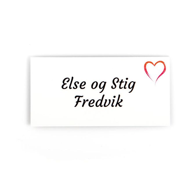 Hovedbilde Postkasseskilt -hjerte      5x10 cm