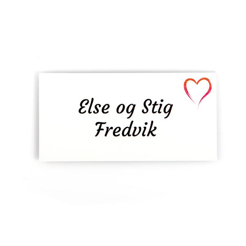 Postkasseskilt -hjerte      5x10 cm
