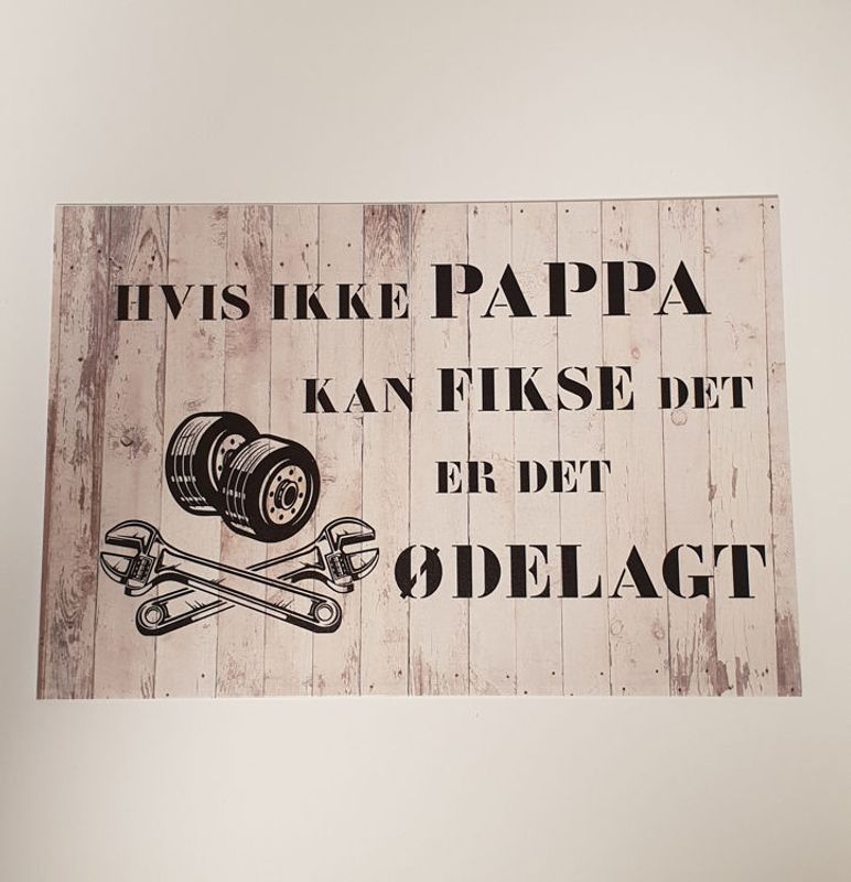 Pappa kan fikse det-plastskilt