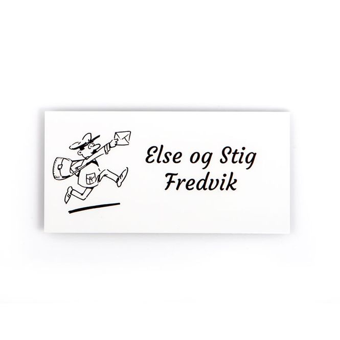Hovedbilde Postkasseskilt -postmann      5x10 cm