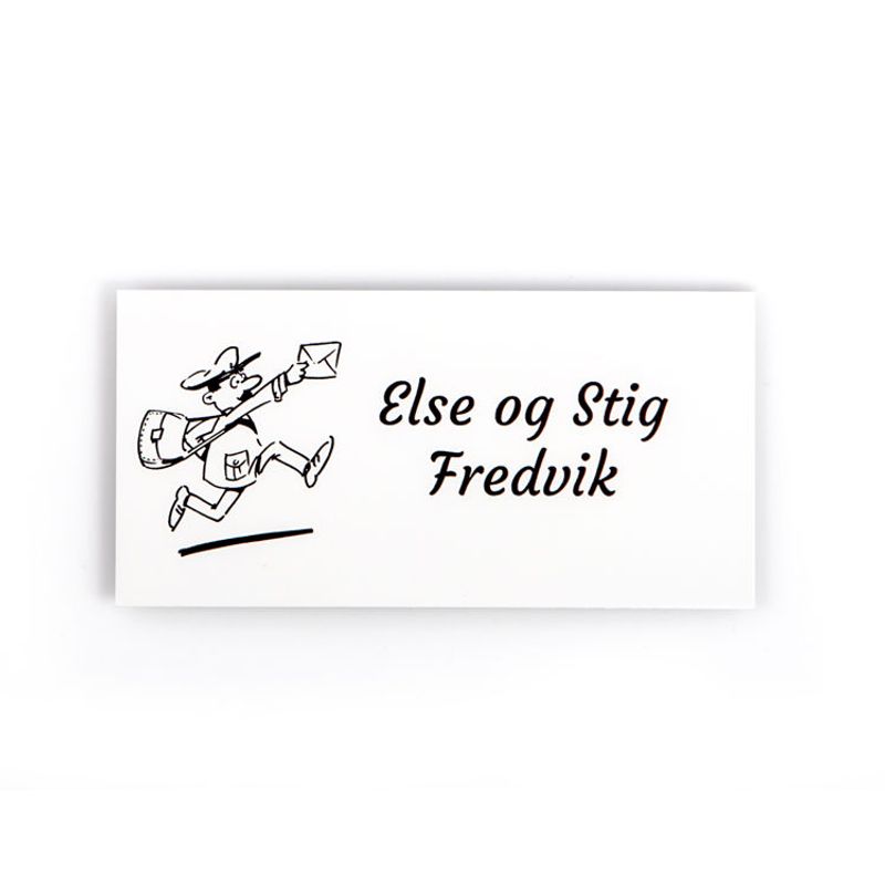 Postkasseskilt -postmann      5x10 cm