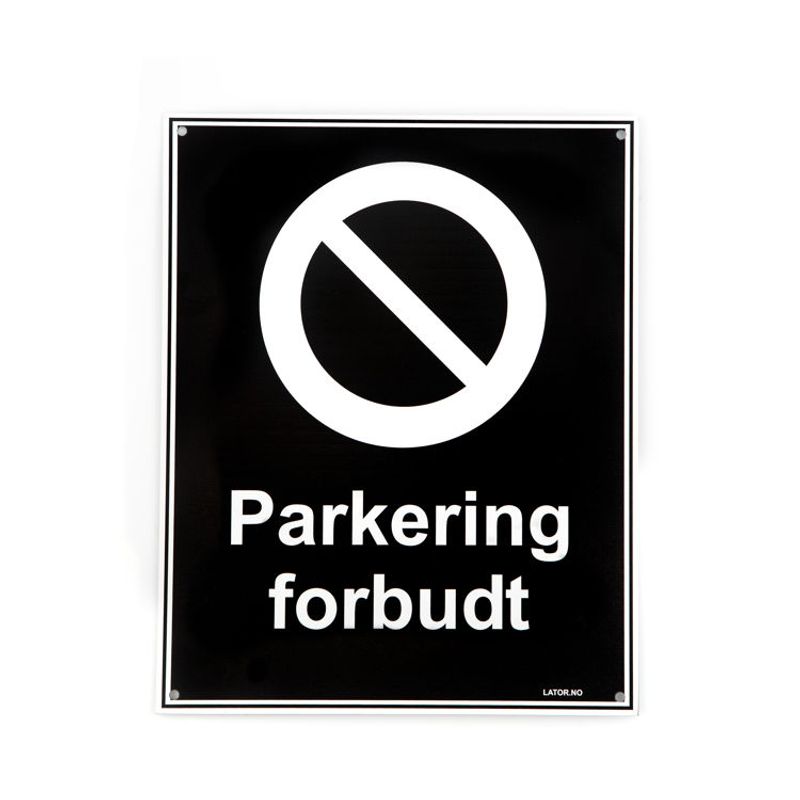 Privatrettslig skilt -Parkering forbudt 20x25 cm